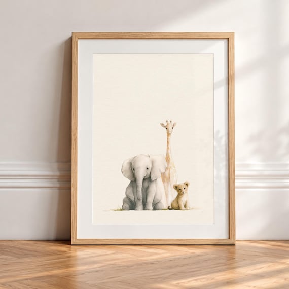 Jungle Nursery Print, Baby Animal Prints, Safari Nursery Wall Art