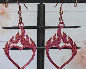 Flaming Heart Earrings