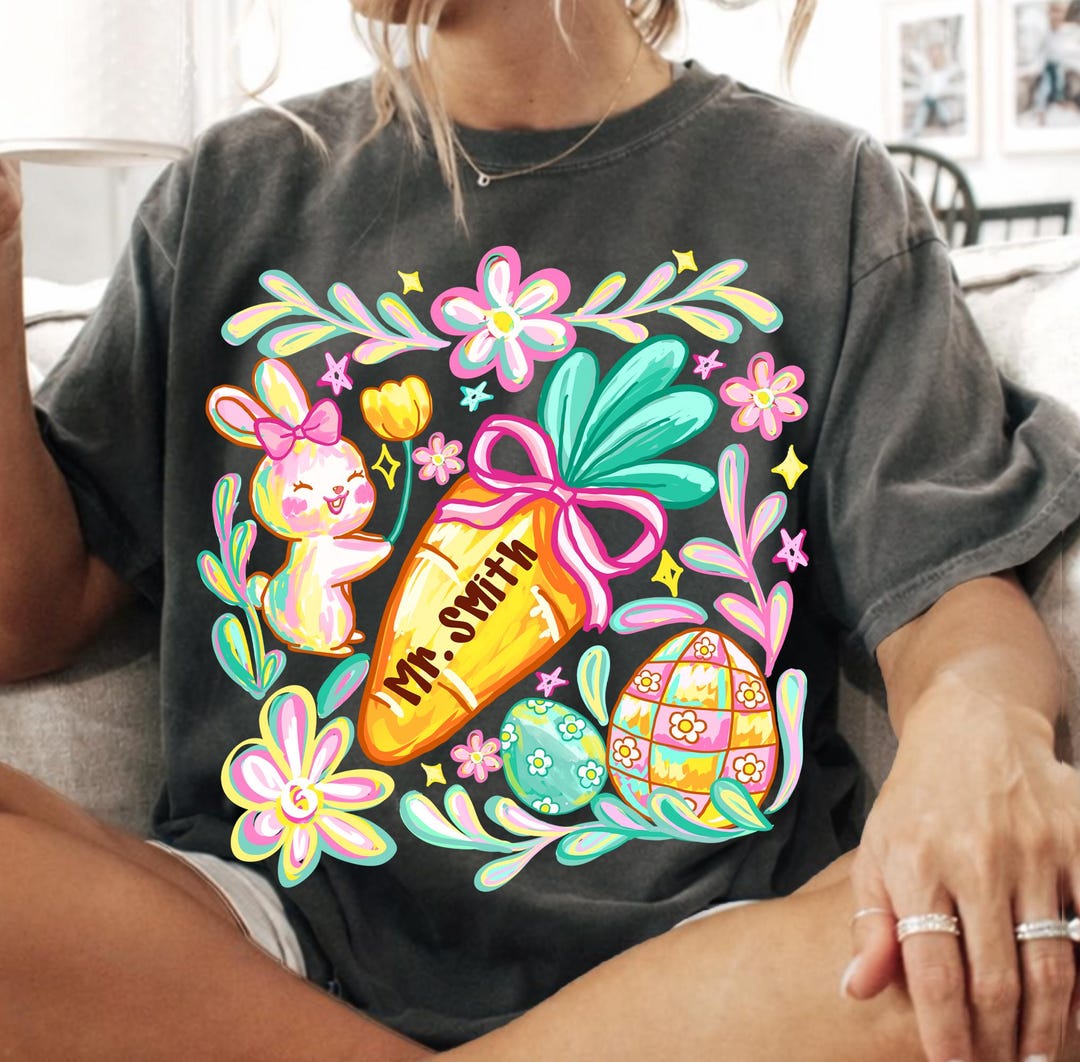 Happy Easter Png, Custom Name Easter Day Png, Coquette Bunny Png ...