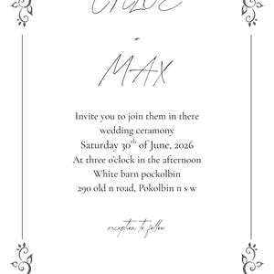 Conjunto de Convites de Casamento | Pacote Minimalista Editável | Convite, Confirmação de Presença, Cardápio, Placa de Boas-Vindas, Mapa de Mesas, Cartão de Agradecimento