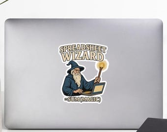 Spreadsheet Wizard Sticker – Funny IT Die-Cut Decal