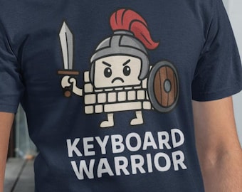 Keyboard Warrior T-Shirt: Funny Gamer Tee, Geeky Tech Humor - Gildan Softstyle