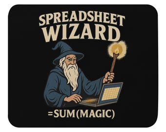Spreadsheet Wizard Mouse Pad – Excel Wizard Desk Mat, Funny Accountant Gift, Finance Analyst Office Decor, Tech & IT Humor