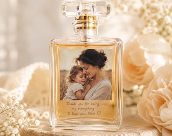 Custom Photo Perfume Bottle,Personalized Refillable Perfume Bottle for Mom,Mother of The Bride,Mother of the Groom Thank you Wedding Gift