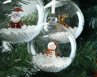 Handmade Glass Christmas Tree Ball,Hand Blown Stained Glass Ornament,Christmas Tree Hanging Gift,Snowman,Memorial Gifts for Kids Friends