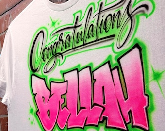 Custom Airbrush Shirt | Congratulations Graduation Achievement T-Shirt Design | Hoodies, Tanks, Men, Women, and Kids Sizes available