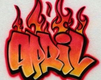 Personalisiertes Airbrush T-Shirt mit Deinem Namen oder Text + Farben | Personalisiertes T-Shirt, Hoodie, Tank oder Crop Top | Erwachsene & Kinder Geburtstag Geschenkidee