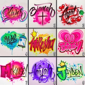 Custom Airbrush Apparel Designs | Name Shirts Personalized with your Text + Colors | Any Occasion
