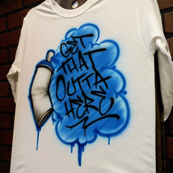 Graffiti Style Airbrush Design Personalized with your name or custom text and your choice of colors!