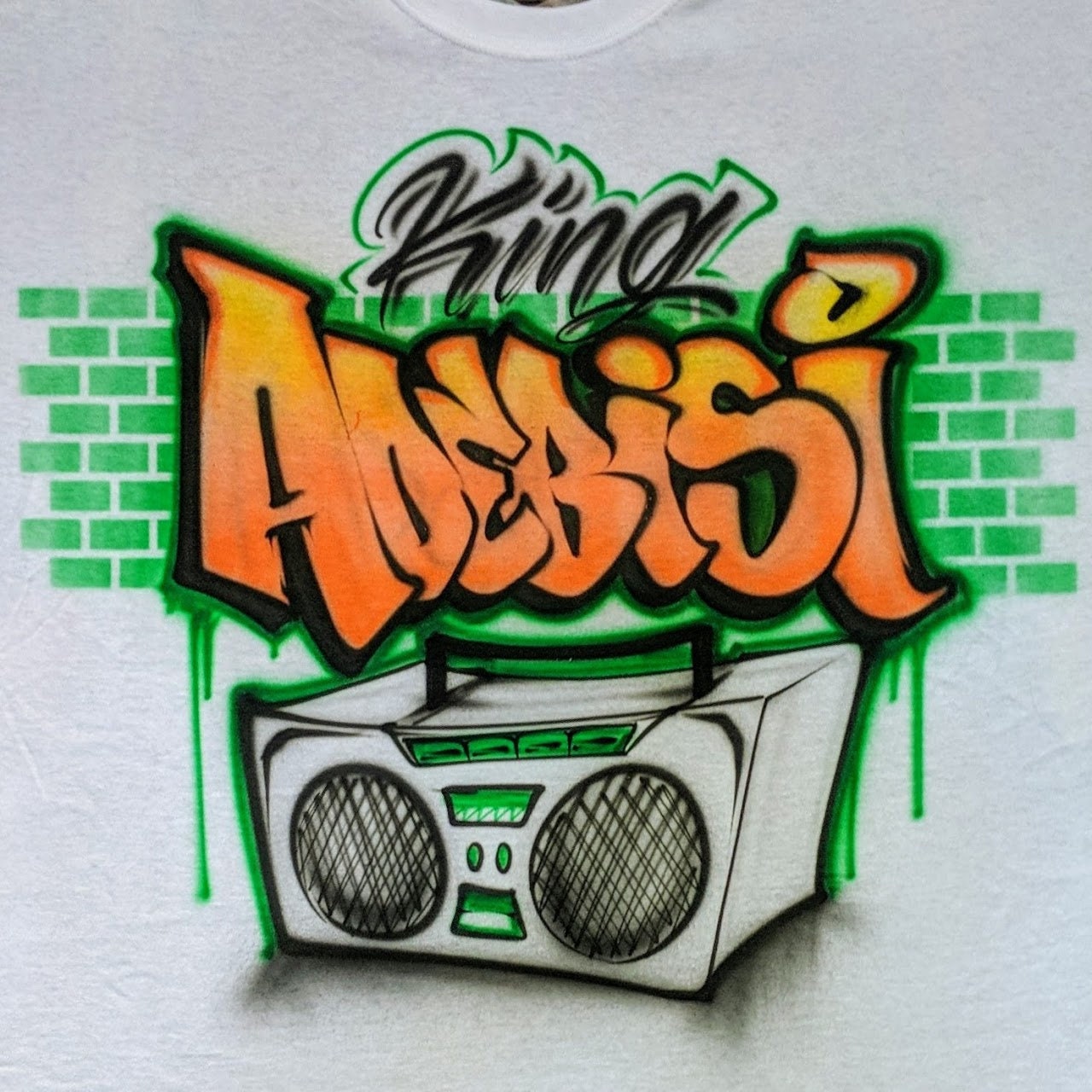  Airbrush Urban Graffiti Name Design T Shirt : Handmade Products