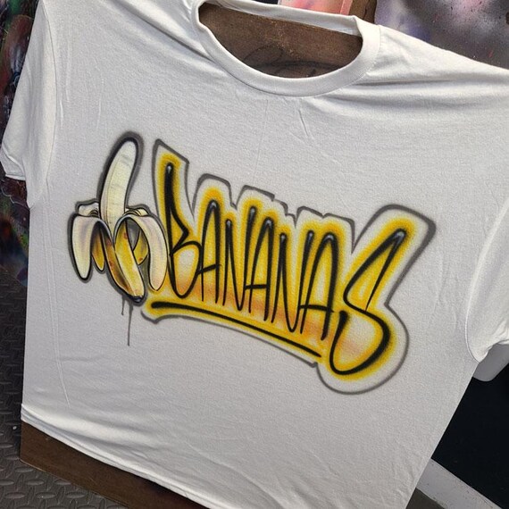 Bananas Graffiti Shirt Funny Yellow Streetwear Tee With Dripping