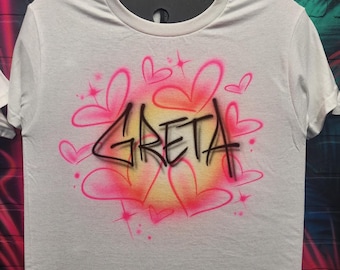 Custom Airbrush, Airbrush Shirt, Personalized Tee, Hand Painted Wearable Art, Unique Birthday Gift, Adult & Kids Crewneck Sweatshirt