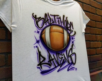 Team Spirit Shirt, Player Number Shirt, Airbrush Sports Tee, Custom Athletic Apparel, Personalized Name & Mascot, Game Day Outfit