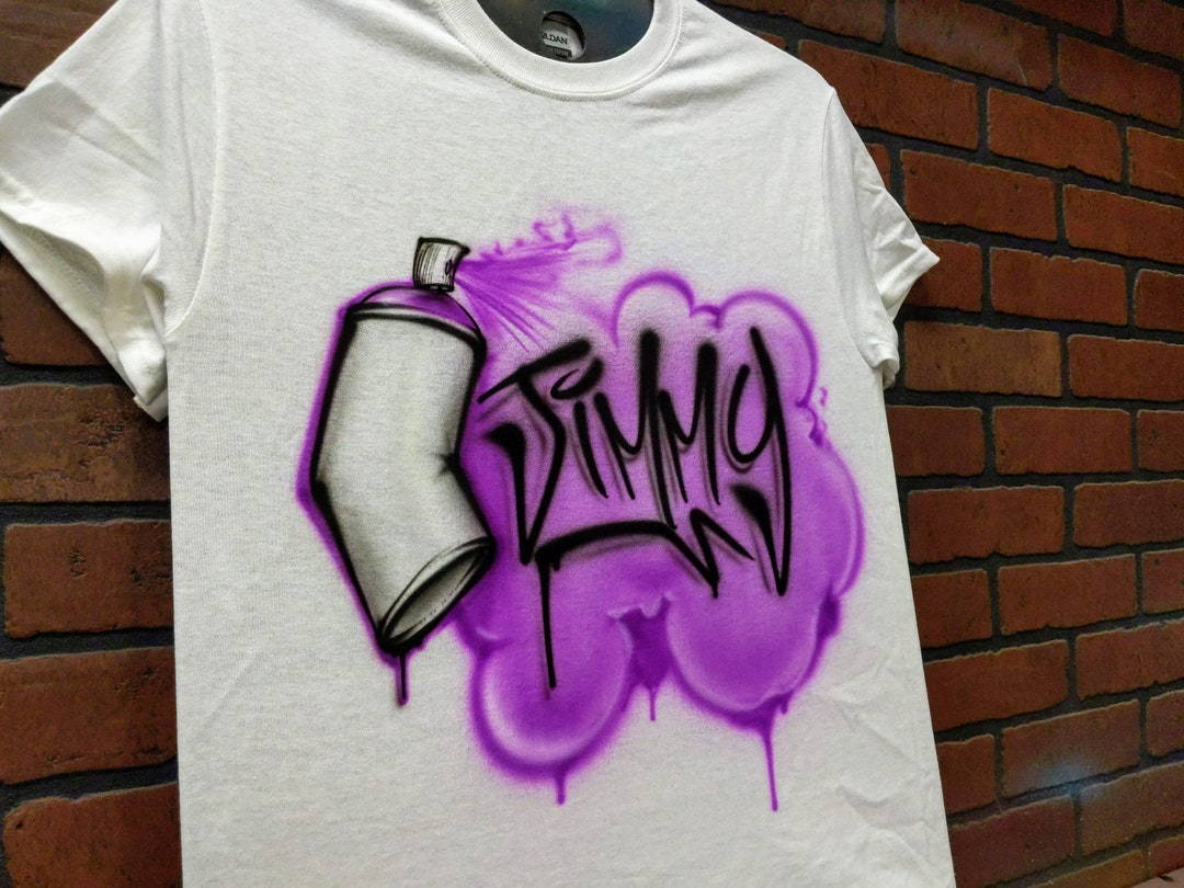 カスタムエアブラシTシャツ グラフィティスプレー缶デザイン - Etsy 日本