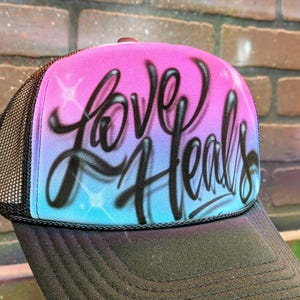 Custom Airbrush Trucker Hat | Personalized Name Snapback, Hand Painted Party Favor Gift