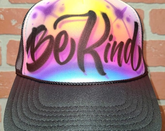 Custom Airbrush Trucker Hat | Personalized Name Snapback, Hand Painted Party Favor Gift