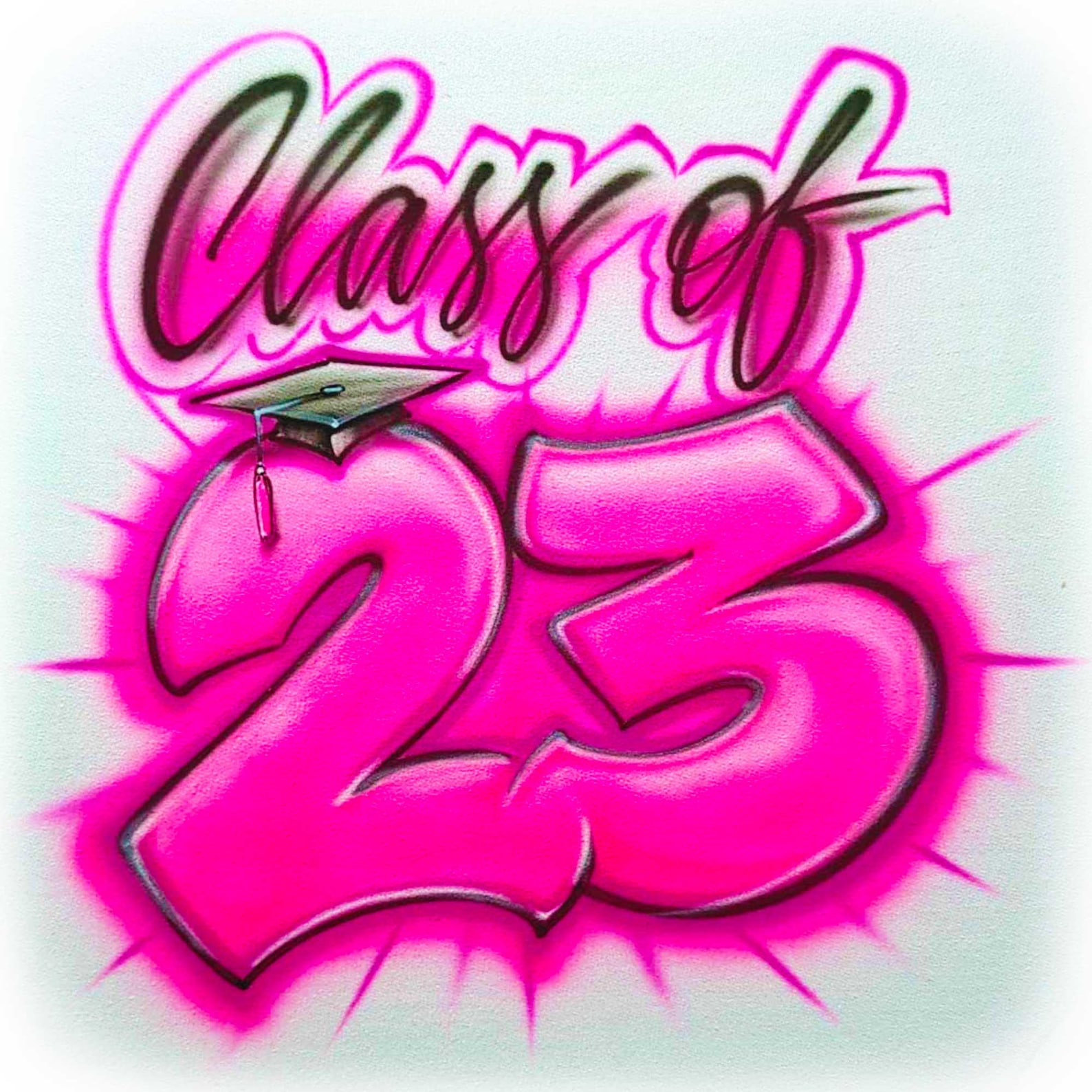 Class of 2025 Graduation Shirt | Pink Senior Year Tee With Graffiti ...