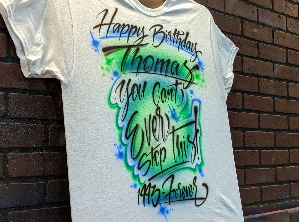 Custom Airbrush Birthday Shirts With Personalized Name Etsy