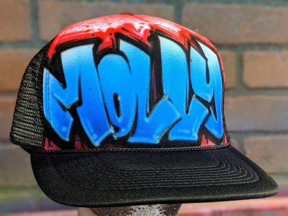 Custom Airbrush Graffiti Style Trucker Hat