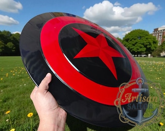 Handmade Anti-Hero Shield – Red Star, Cosplay Prop, Personalized Collectible