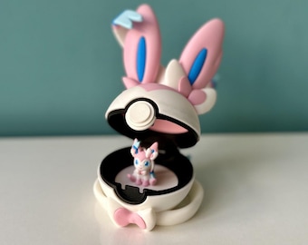 Sylveon Pokeball with Mini Chibi Sylveon - Eeveelution