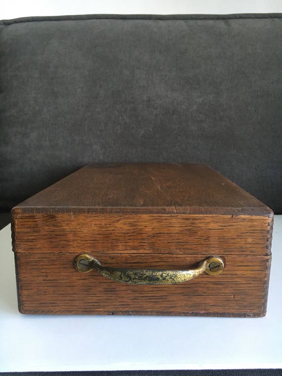 Vintage Felt Lined Wooden Treasure Box