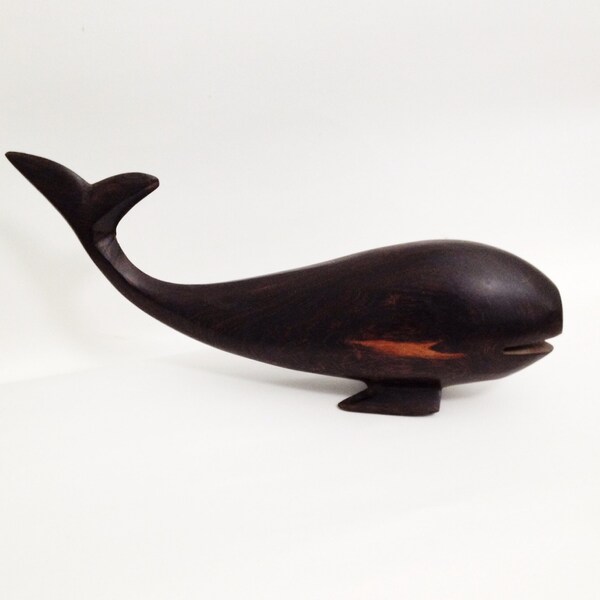 Vintage Mid Century Handcarved Ironwood Whale