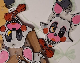 Marionettenpop oorbellen handgemaakt *foto's voor maat en gewichten*