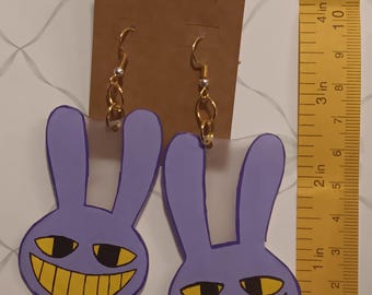 Paarse Bunny Jax-oorbellen handgemaakt *foto's voor maat en gewicht*