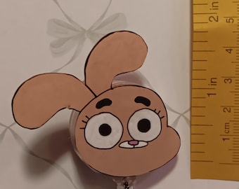 Handgeschilderde badgehouder konijn, lichtgewicht ID-kaarthaspel