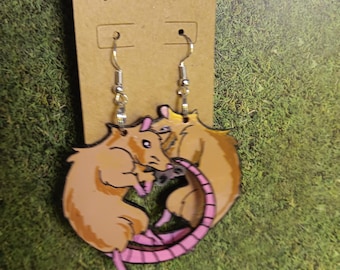 Handgeschilderde rattenoorbellen