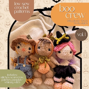 boo crew critter bub bundle | pumpkin crochet pattern | witch crochet pattern | scarecrow crochet pattern