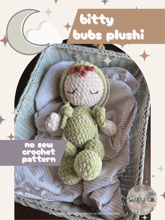 Crochet Baby Doll Pattern: Bitty Bubs Plushi, No Sew (PDF Pattern)