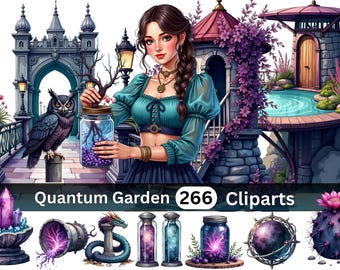 Quantum Garden City Clipart Bundle | 266 PNG Illustrations | Sci-Fi Nature World | PNG Download | Personal and Small Business Use