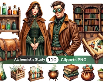 The Alchemist's Study – 110 Victorian Gothic Clipart Bundle