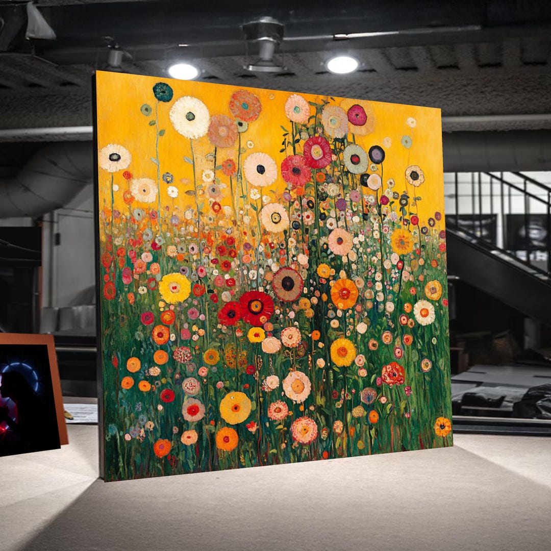 Gustav Klimt Flower Garden Canvas Print: Vibrant Floral Wall Art - Etsy