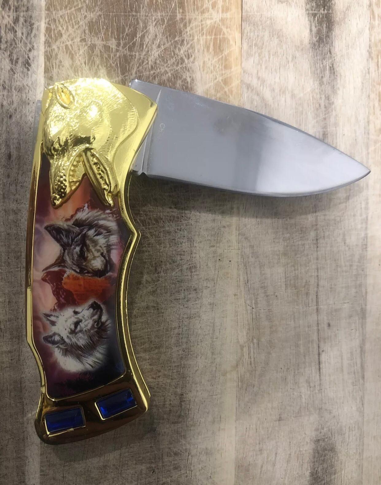 フランクリンミント 折りたたみナイフ コレクターウルフ - Etsy 日本