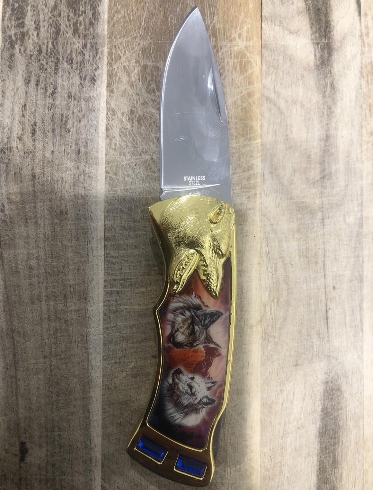 フランクリンミント 折りたたみナイフ コレクターウルフ - Etsy 日本