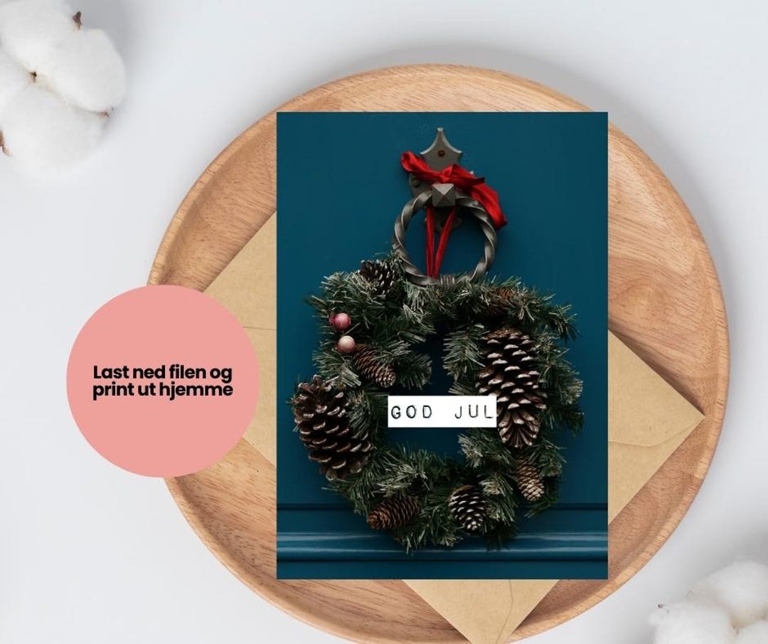 God Jul Kort + Bonus Plakat – Scandinavian Christmas Card & Poster ...