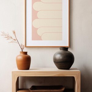 Soft Peach Layers Abstract Digital Download Poster