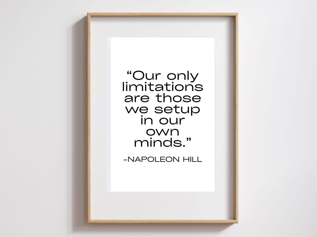 Napoleon Hill Motivational Quote Printable Wall Art Mindset Success ...