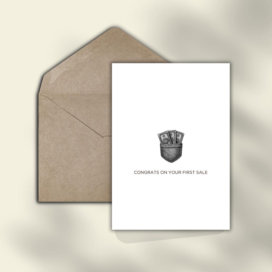 Congrats on Your First Sale Money in Pocket Card | Printable 4x6 ...