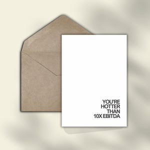 You’re Hotter Than 10X EBITDA Card Funny Cute Finance Valentines Card 4x6 | Instant Printable Card | Minimal Modern Design