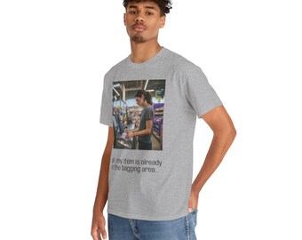 Sarcastic Self Checkout Cotton T-Shirt | Funny Grocery Shopping Meme