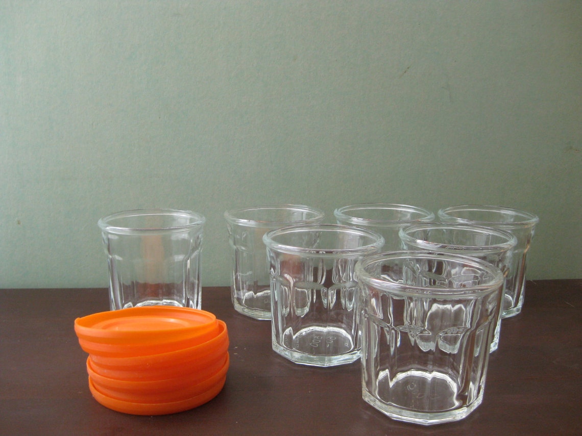 Seven Vintage French Jelly Jar Glasses/Working Glasses with Etsy