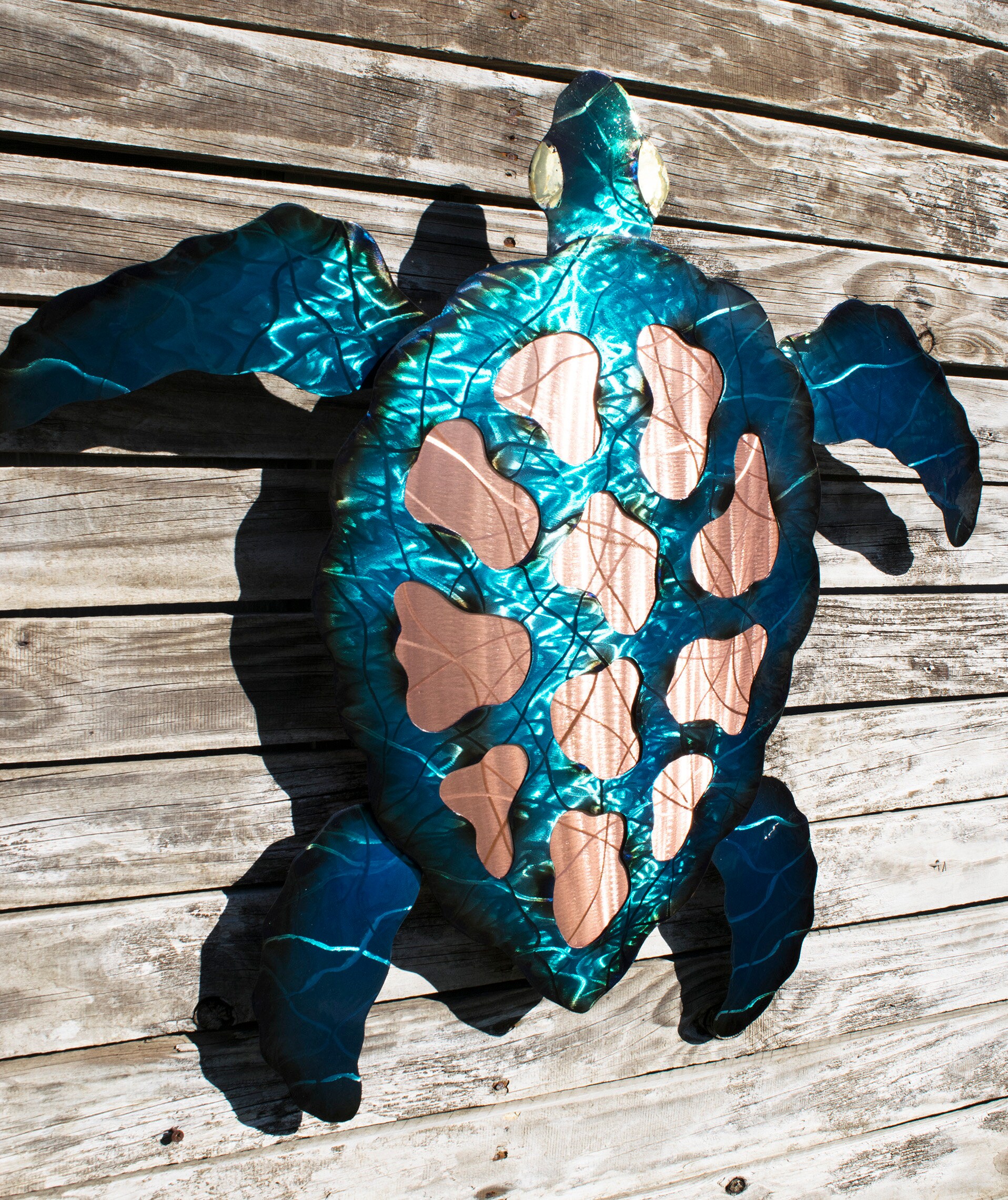 Sea Turtle metal and copper original hand made wall sculpture. Etsy