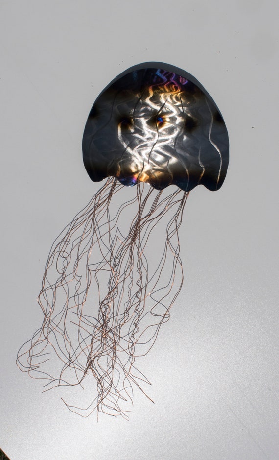 Jellyfish Metal Wall Decor Polished Steel Jelly Fish Abstract Etsy