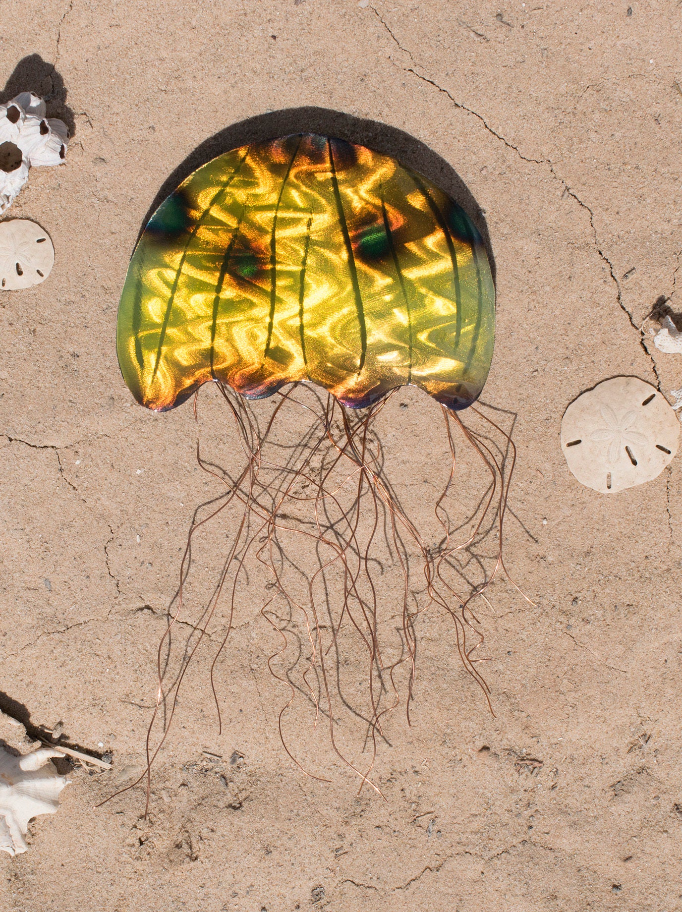 Lime Gold Baby Jellyfish steel metal wall decor Jelly Fish Etsy