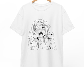 Camiseta Ahegao, camiseta Otaku lasciva