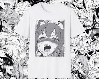 Camiseta Ahegao Neko / Chicas de Anime Sexys, Camiseta Unisex, Regalo para Otaku, Waifu